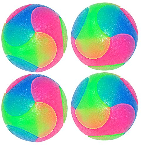 FineInno 4 Stück Großer Blinkender Hundespielzeug Ball - Leuchtend Glow Hundeball für Golden Retriever, Labrador, Große Hunde