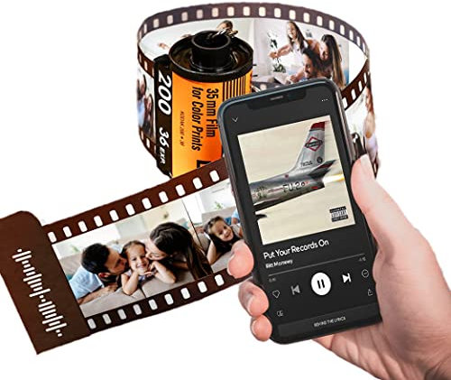 Porte-clés personnalisé film photographique avec le code de chanson et les photos Spotify, porte-clés originaux bobine de photo personnalisée, cadeaux personnalisés originaux pour votre petite amie