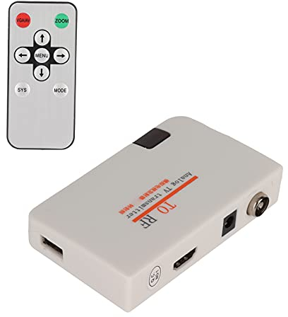 Convertidor HDMI a RF Coaxial con Control Remoto - Adaptador para Reproductores DVD, Decodificador, Computadoras - Convierte Señal Analógica (EU)