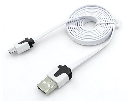 CÂBLE Chargeur Plat 1M Micro USB Blanc