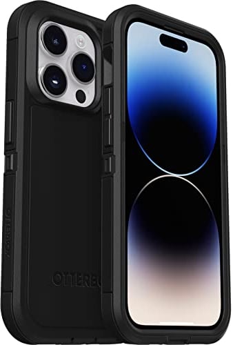 OtterBox Defender XT Case for iPhone 14 Pro with MagSafe, Shockproof, Drop proof, Ultra-Rugged, Protective Case, 5x Tested to Military Standard, Black - Non-Retail Packaging
