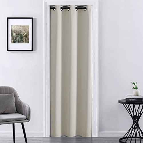 XTMYI Cortina para puerta interior y armario, para puerta sin puerta, color blanco crema, 86 x 203 cm de largo, 1 panel