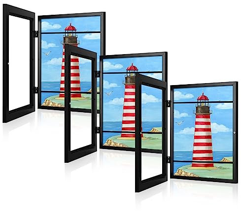 Kunstrahmen für Kinder, 22,9 x 30,5 cm, austauschbar, schwarz, Kunstwerk-Display-Aufbewahrungsrahmen für die Wand, hält 50 Stück, für 3D-Bilder, Basteln, Kinderzeichnungen, hängende Kunst, Portfolio,