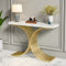 Tribesigns Schmal Konsolentisch, Beistelltisch mit Gold Metallgestell, 100 x 30 x 80 cm Flurtisch, Kleiner Ausstellungstisch, Sofatisch für kleinen Raum, für Eingang, Wohnzimmer