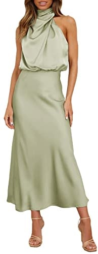 Daikascbny Vestito Donna Elegante Ballo Abiti Eleganti Vintage Confortevole Lunghi da Sera Damigella d'Onore Cocktail Party Cerimonia Abito da Donna Formale Classico Vestito Donna Estivo