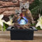 Fontaine d'eau de Jardin extérieure caractéristique de l'eau Boule LED Fontaine de Statue électrique fontaines de Cascades sur Pied intérieures et extérieures pour la Cour de la Maison