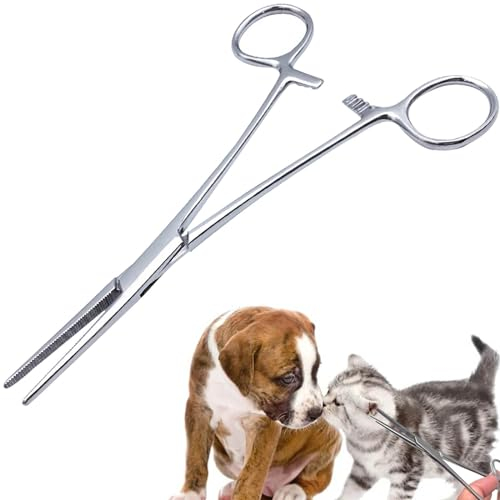 Pinze per peli di Gatto, Pinze Veterinarie, Pinza Emostatica, Pinze per Peli di Gatto Acciaio Inossidabile, Pinzette per Peli Dell'orecchio Dell'animale Domestico, Pinze Emostatiche per Animali