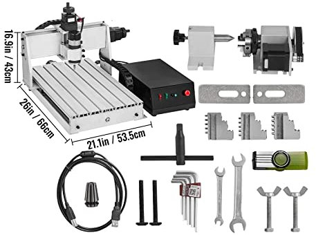 Grabador de enrutador CNC de 3/4 ejes 6040/3040/3020 fresadora USB 3D PVC grabado máquina de tallado para carpintería (color: CNC 3040 de 4 ejes, tamaño: 1)