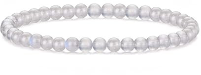 Philip Jones Stretch-Armband mit Mondstein und Mini-Perlen, 17,8 cm, Mondstein, Opalisierend