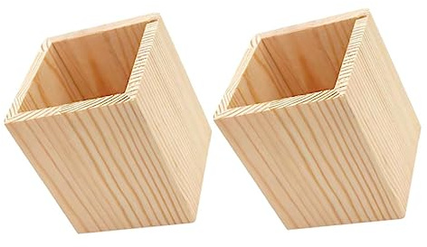 HOODANCOS 2 Pièces Porte-stylo En Pin Range-couverts Petit Porte-gobelet Rester Clavier Compact Fournitures De Papeterie Pot Support De Câble Usb Porte-papeterie Faire Bois De Pin