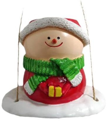 FLCPJGV Pot de Fleurs Suspendu en Forme de Bonhomme de Neige avec balançoire, Figurine décorative pour l'extérieur