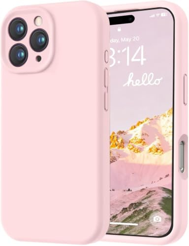 LOVE 3000 Designed for iPhone 16 Pro Max Case, Premium Silicone with [Soft Anti-Scratch Microfiber Lining] Shockproof Protective Phone Case for Lanyard 6.9, Chalk Pink