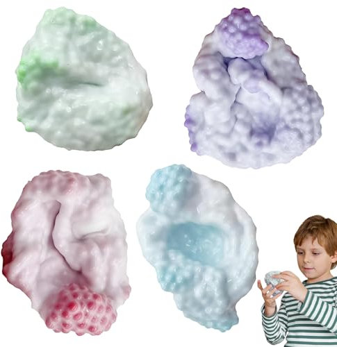 4 Stück Trauben Stressball,Weicher Trauben-Stressabbauball,Kleines Perlen-Quetschball-Spielzeug,Formbarer Vakuumball,zum Stressabbau und zur Entspannung,Geeignet für Kinder und Erwachsene