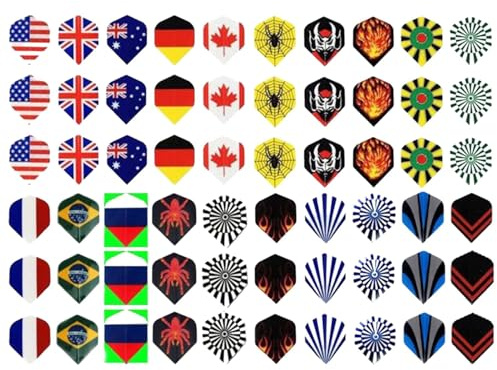 Generico Dart-Flights mit weicher Spitze und Stahlspitze, Set für Standard-Dartpfeile | Ersatz-Flügel für Dartpfeile, leichtes und robustes Design, ideal zum Werfen