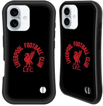 Head Case Designs Officially Licensed Liverpool Football Club Red LFC On Black Liver Bird Hybrid Case Compatible With Apple iPhone 16