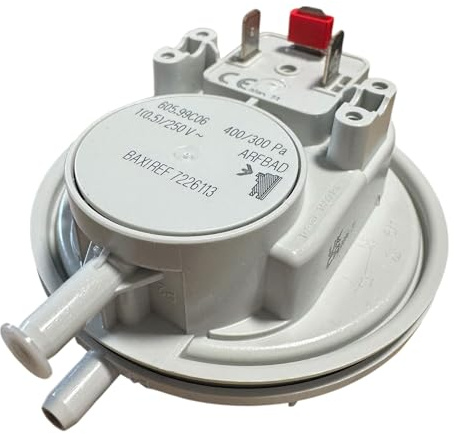 Baxi Potterton Air Pressure Switch 7648326 Boiler Fan Air Pressure Sensor Switch (Ref: 7226113), Replacement for Duo-Tec, Platinum, Promax, Gold Combi & System Boilers - Hanicks