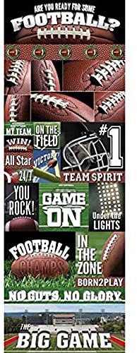 Reminisce Real Sport Die-Cut Cardstock Stickers, 4.25 by 13-Inch, Football Graphic