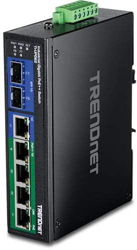 TRENDnet TI-UPG62 6-port hardened Industrial Gigabit Ultra PoE+ Switch (5 Gigabit / 1 shared SFP / 1 dedicated SFP)