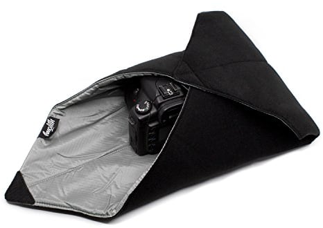 Amolith® Einschlagtuch (gepolsterte Schutzhülle) für Kameras, Fotoausrüstung und vieles mehr – Schwarz (50 x 50 cm) | AML-8537