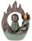 lachineuse - Fontaine à Encens Bonze Méditant - Brule Encens Cascade 20 cm - en Céramique - Porte Encens pour Décoration Intérieure - Déco Zen Asiatique - Support à Encens Moine Chinois