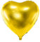 PartyDeco Folienballon Herz 35cm - Ballon für Helium oder Luft - Luftballon für Babyparty Geburtstag Hochzeit Folienballon Mylar Herzform Gold Metall Ø 45 cm - Gold