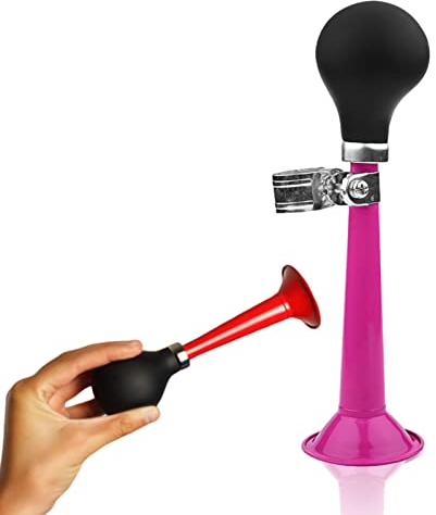 Bike Air Horn, Fahrradglocke Fahrradklingel Fahrrad Hupe Ballhupe Radfahren Fahrrad Hooter Bugle Bulb Squeeze Ring für Lenker mit 2,3cm Durchmesser (Rosa)