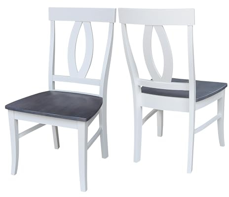 International Concepts Set of Two Cosmo Verona Chairs, White/Heather gray