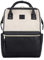Kah&Kee Damen Leder Rucksack -Wasserdicht 15 Zoll Elegant Laptop-Taschen für Lehrerinnen & Büro-Arbeit, ideal für Reisen (Beige/Schwarz, mittel)