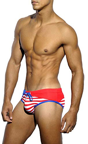 Maillot de bain sexy rembourré pour homme avec rembourrage amovible, Rouge, X-Large