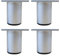 Lot de 4 pieds de meubles de cuisine en Aluminium - Réglables - Ronds - pied de support pour canapé de meuble capacité de charge 100 kg-8cm-Blanc