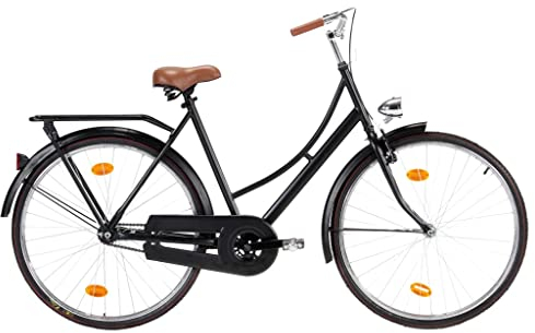 vidaXL Hollandrad 28 Zoll, Hollandfahrrad mit batteriebetriebenem Licht, Fahrrad mit Schutzblech, Damenrad Damenfahrrad, 57cm Rahmen Damen