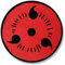 Just Funky Naruto Shippuden Sharingan runde Fleece-Überwurfdecke, 122 cm, Schwarz