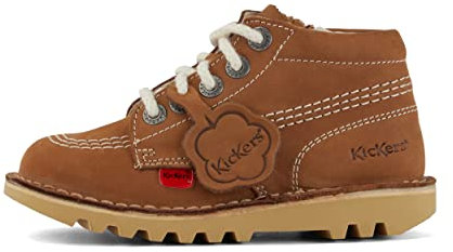 Kickers Kick Hi Classic Ankle Boots with Zip, Extra Comfortable, Added Durability, Premium Quality, Botas Cortas al Tobillo, Tan Light Cream, 31 EU