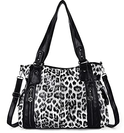 Angel Kiss Handtaschen für Damen, Hobo-Geldbörse, geräumige Schultertasche, PU-Tragetasche, für Damen, Schwarz/Schwarz, X-Large