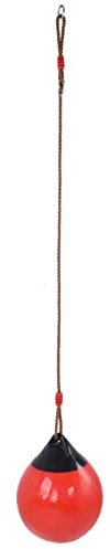 Ball Swing Seats, Safe Wear Resistant Red Small Inflatable Ball Swing with Hanging Rope for Indoor Outdoor Garden