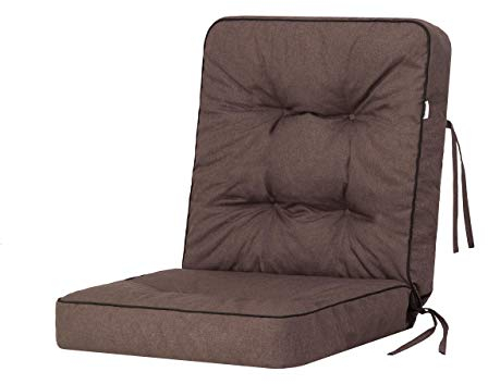 Bjird - Cojín para Banco de jardín, terraza o balcón con Respaldo - 60 cm - Impermeable - para Uso Interior y Exterior - para Columpio, Balancín o Muebles de Jardín - Made in EU - Marron
