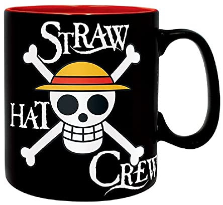 One Piece - Taza - Luffy Ruffy - Taza de café 460 ml - Sombrero de paja - Logo - Mug - Caja de regalo