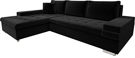 Mirjan24 Ecksofa Bangkok Mini, Moderne Eckcouch mit Schlaffunktion und Bettkasten, Ecksofa für Wohnzimmer, Gästezimmer, Couch L-Form, Wohnlandschaft (Kronos 07)