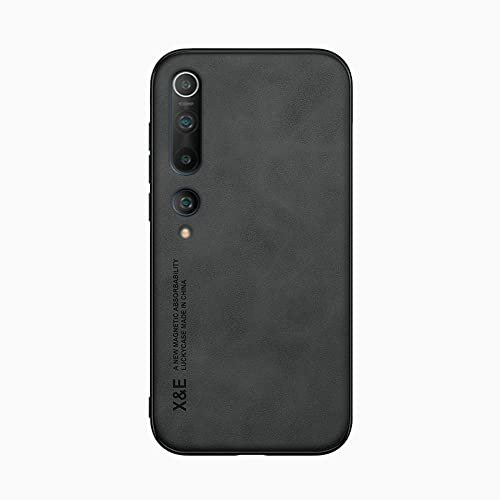 Kepuch Silklike Funda para Xiaomi 10 - Case Carcasa Placa de Metal Incorporada para Xiaomi 10 - Negro