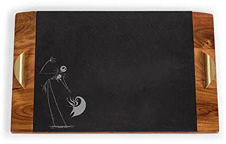 PICNIC TIME 957-07-512-213-11 Disney Covina Serviertablett aus Akazie und Schiefer, Akazienholz Kirsite, Acacia Wood-Nightmare Before Christmas