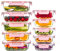 HAKEEMI 10 Pack Glas Lebensmittel Lagerung Container, luftdicht Mahlzeit Prep Container mit Deckel, Glas Mittagessen Container, Mikrowelle/spülmaschinenfest, Rosa