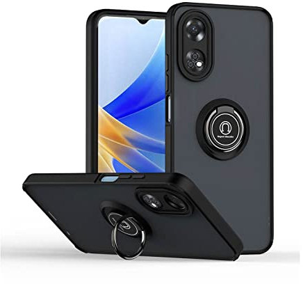 BORYA Cover per OPPO Reno 8T 4G (Reno8T), Ultra Sottile Antiurto TPU+PC Bumper Custodia, Morbida Smerigliato Traslucido Silicone Case con Magnetico Supporto, Nero