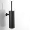 Toilet Bowl Brush and Holder, Stainless Steel Handle Toilet Cleaner Brush with Lid and Durable Scrubbing Bristles for Bathroom Cleaning (Black - Wall Mounted)