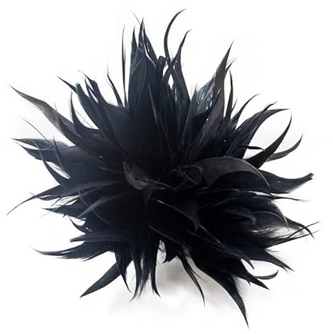 PTNKUIIY Broche en plumes moelleuses pour femme - Broche en plume d'autruche - Broche de mariée - Bijou de tête de mariage - Accessoire de cheveux - Broche pour femmes et filles - Décoration de fête