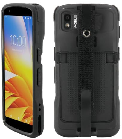 Funda para Zebra TC22 & TC27, Carcasa Reforzada para Ordenador Móvil Zebra con Banda de Agarre y Portalápiz, Negro