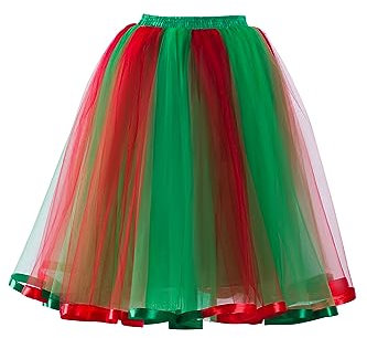 Babyonline D.R.E.S.S.® Neu Damen Kurz Retro Rock Hohe Taille Tutu Rock Tüllrock Petticoat 50er Tutu Unterrock Tütü Crinoline Minirock Reifrock Unterrock Kleid Tüll Underskirt