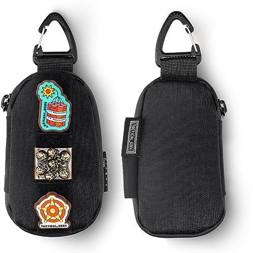 TACTICAL GEEK Storage A7 EDC Schlüssel Molle Tasche Organizer, 500D Nylon Wasserdichter Reißverschluss Geldbörse für Autoschlüssel, Mehrzweck Tasche mit Patchbereich für den täglichen Gebrauch Schwarz