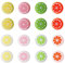 16 Pezzi Cappucci Impugnatura Pollice Ricambio Design Frutta Limone e Copertina per Stick Analogico Tappo Joystick in Silicone Morbido Compatibile con Nintendo Switch