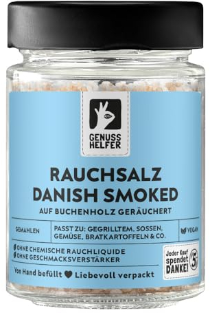 Bremer Gewürzhandel Rauchsalz Danish Smoked, dänisches Rauchsalz, Salz mit Raucharoma aus Dänemark, 180g im Glas