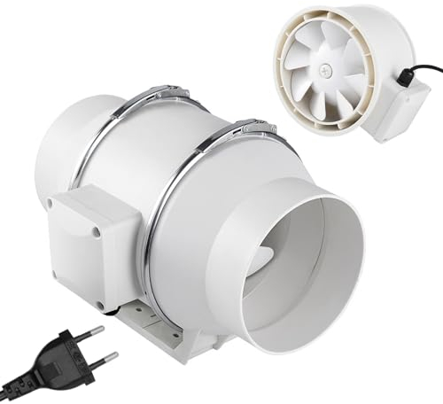 jackfru Ventilatore da 70 – 195 mm, in linea, per bagno, ufficio, sale di crescita (70 mm)